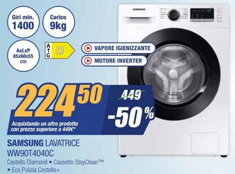 Leonardelli Samsung lavatrice ww90t4040c offerta