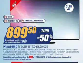 Leonardelli Panasonic tv oled 65 tx 65lz1000e offerta
