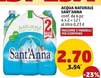 PENNY Sant'anna acqua naturale offerta