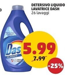 PENNY Dash detersivo liquido lavatrice offerta
