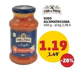 PENNY Fior di pasta sugo all'amatriciana offerta