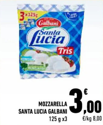 Conad City MOZZARELLA SANTA LUCIA GALBANI 125 g x3 offerta