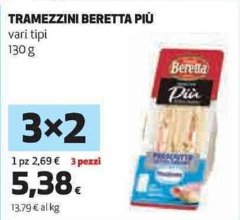 Coop TRAMEZZINI BERETTA PIÙ vari tipi 130 g offerta