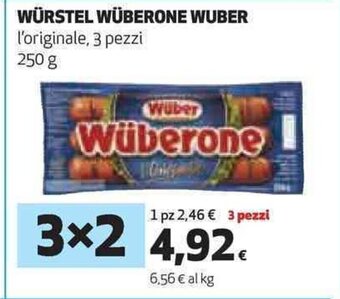 Coop WÜRSTEL WÜBERONE WUBER l'originale, 3 pezzi 250 g offerta