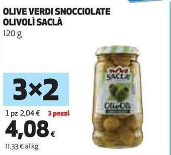 Coop OLIVE VERDI SNOCCIOLATE OLIVOLÌ SACLÀ 120 g offerta