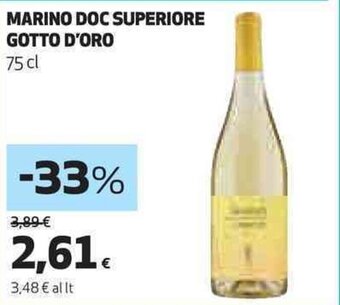 Coop MARINO DOC SUPERIORE GOTTO D'ORO 75 cl offerta