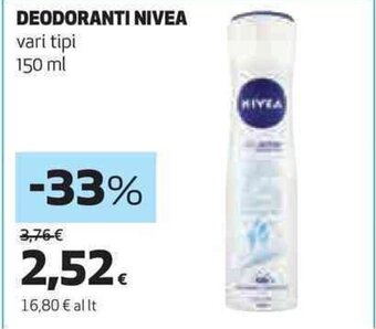 Coop DEODORANTI NIVEA vari tipi 150 ml offerta