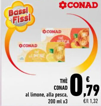 THÈ CONAD al limone, alla pesca 200 ml x3
