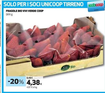 Coop FRAGOLE BIO VIVI VERDE COOP 900 g offerta