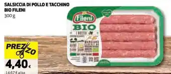 Coop SALSICCIA DI POLLO E TACCHINO BIO FILENI 300 g offerta
