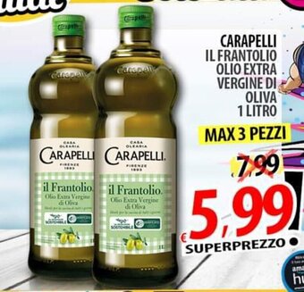 Il Genio Supermercato CARAPELLI IL FRANTOLIO OLIO EXTRA VERGINE DI OLIVA 1 LITRO offerta