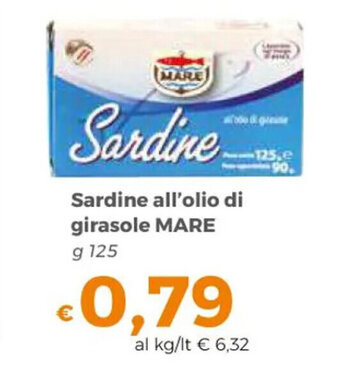 Sardine all'olio di girasole MARE g 125