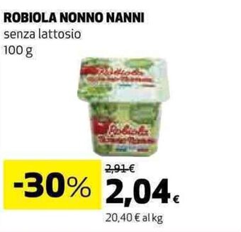 Coop ROBIOLA NONNO NANNI senza lattosio 100 g offerta