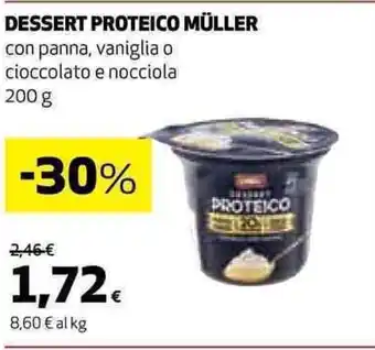 Coop DESSERT PROTEICO MÜLLER con panna, vaniglia o cioccolato e nocciola 200 g offerta