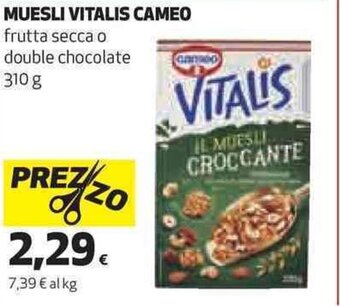 Coop MUESLI VITALIS CAMEO frutta secca o double chocolate 310 g offerta
