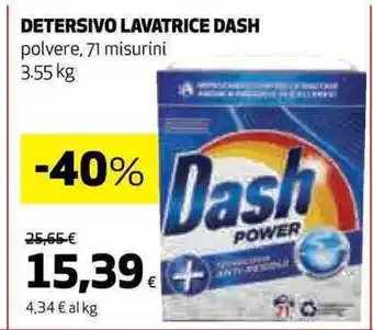 Coop DETERSIVO LAVATRICE DASH polvere, 71 misurini 3,55 kg offerta