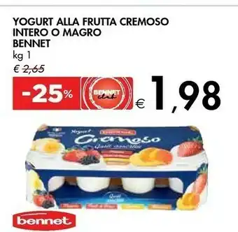 Bennet Bennet Yogurt Intero/Magro Alla Frutta Cremoso offerta