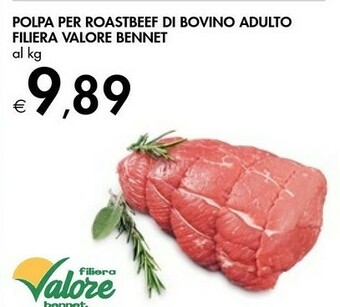 Bennet Bennet Polpa Per Roastbeef Di Bovino Adulto Filiera Valore offerta