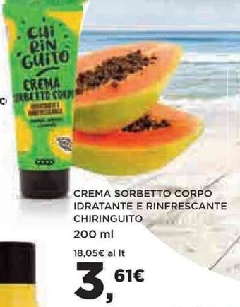 Coop CREMA SORBETTO CORPO IDRATANTE E RINFRESCANTE CHIRINGUITO 200 ml offerta