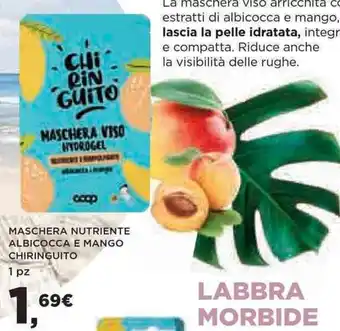 Coop MASCHERA NUTRIENTE ALBICOCCA E MANGO CHIRINGUITO 1 pz offerta