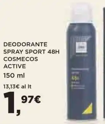Coop DEODORANTE SPRAY SPORT 48H COSMECOS ACTIVE 150 ml offerta