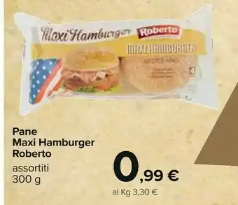 Carrefour Roberto - Maxi Hamburger Integrale 300 G(ml) offerta