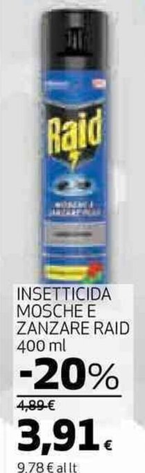 Coop INSETTICIDA MOSCHE E ZANZARE RAID 400 ml offerta