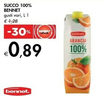 Bennet Bennet - 100% Succo Di Arancia 1000 G(ml) offerta