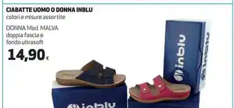 Coop CIABATTE UOMO O DONNA INBLU colori e misure assortite DONNA Mod. MALVA offerta