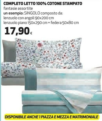 Coop Completo Letto 100% Cotone Stampato offerta