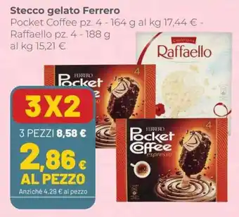 Coop Stecco gelato Ferrero pz. 4 - 164 g, pz. 4 - 188 g al pezzo offerta