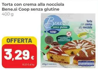 Coop Torta con crema alla nocciola Bene.sì Coop senza glutine 400 g offerta