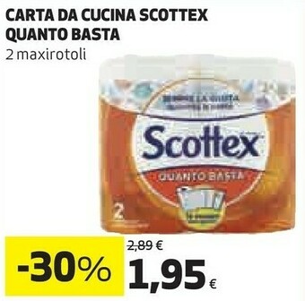 Coop Scottex Carta Da Cucina Quanto Basta 2 Maxirotoli offerta