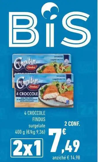 Conad 4 CROCCOLE FINDUS surgelate 400 g offerta