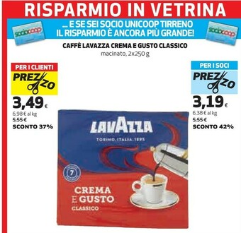 Coop Lavazza Crema E Gusto Classico 250 250 G offerta