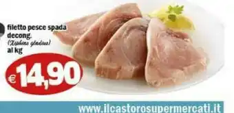 Gros Filetto Pesce Spada Decong offerta
