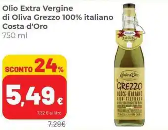 Coop Olio Extra Vergine di Oliva Grezzo 100% italiano Costa d'Oro 750 ml offerta