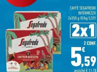 Conad CAFFÈ SEGAFREDO, INTERMEZZO 2 x 250 g offerta