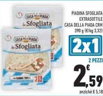 Conad PIADINA SFOGLIATA EXTRASOTTILE CASA DELLA PIADA CRM 390 g 2 PEZZI offerta