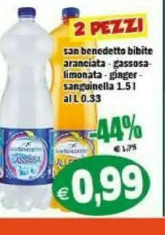 Gros San Benedetto Bibite Aranciata / Gassosa / Limonata / Ginger offerta