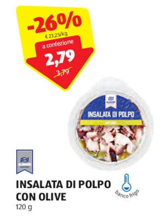 ALDI ALMARE INSALATA DI POLPO CON OLIVE 120 g offerta