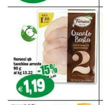 Gros Fiorucci Petto Di Tacchino Arrosto 90 G(ml) offerta