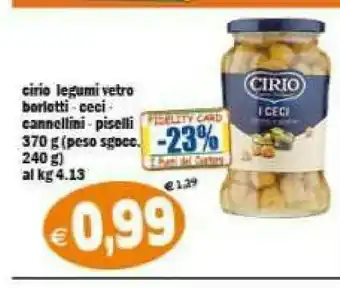 Cirio Legumi Vetro Borlotti