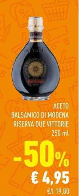 Conad ACETO BALSAMICO DI MODENA RISERVA DUE VITTORIE 250 ml offerta