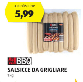 ALDI BBQ SALSICCE DA GRIGLIARE 1kg offerta