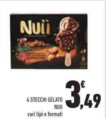 Conad 4 STECCHI GELATO NUII vari tipi e formati offerta