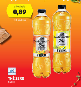 ALDI SAN BENEDETTO THÈ ZERO 1,5 litri offerta