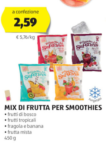 ALDI MIX DI FRUTTA PER SMOOTHIES 450 g offerta