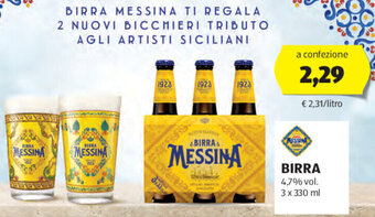 ALDI MESSINA BIRRA 3 x 330 ml offerta