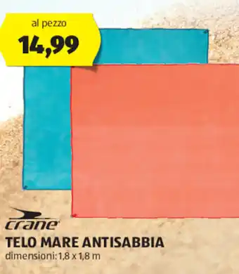ALDI crane TELO MARE ANTISABBIA dimensioni: 1,8 x 1,8 m offerta